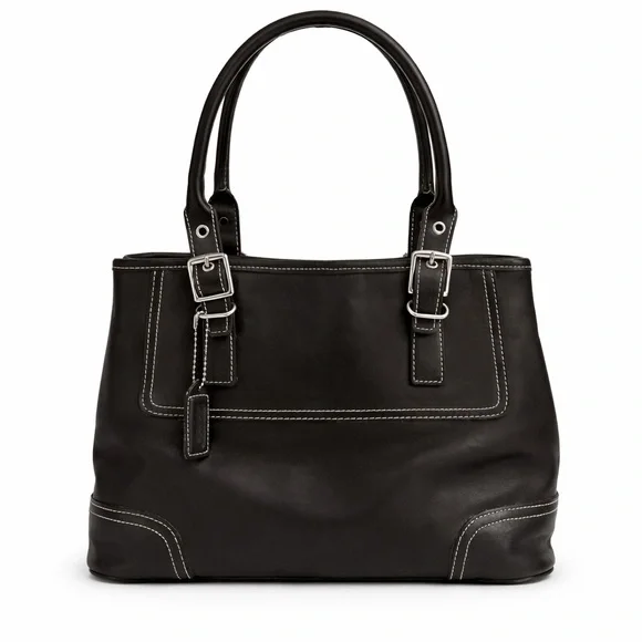 Vintage Coach Hamptons SOFT Genuine Leather Satchel Tote – Black Y2K Like New - Picture 2 of 14